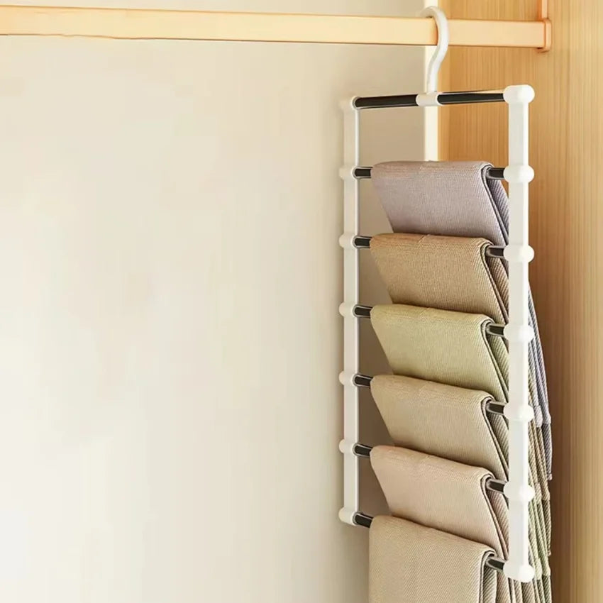 Organizator Pliabil pentru Pantaloni | Umerș Multifuncțional cu Cleme | OLAVIS