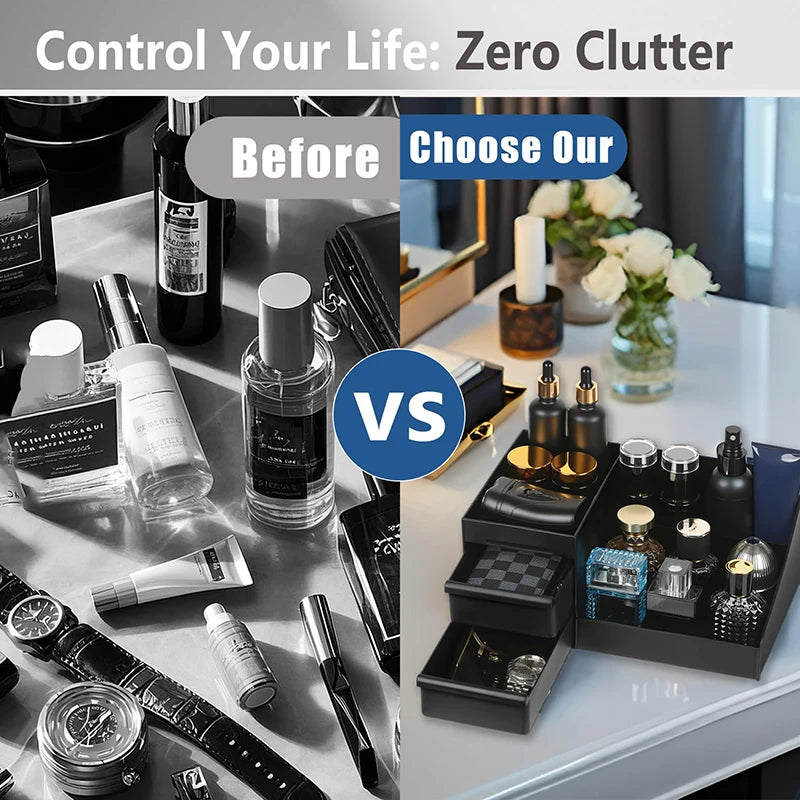 Desktop Cologne and Perfume Organizer with Drawers | OLAVIS