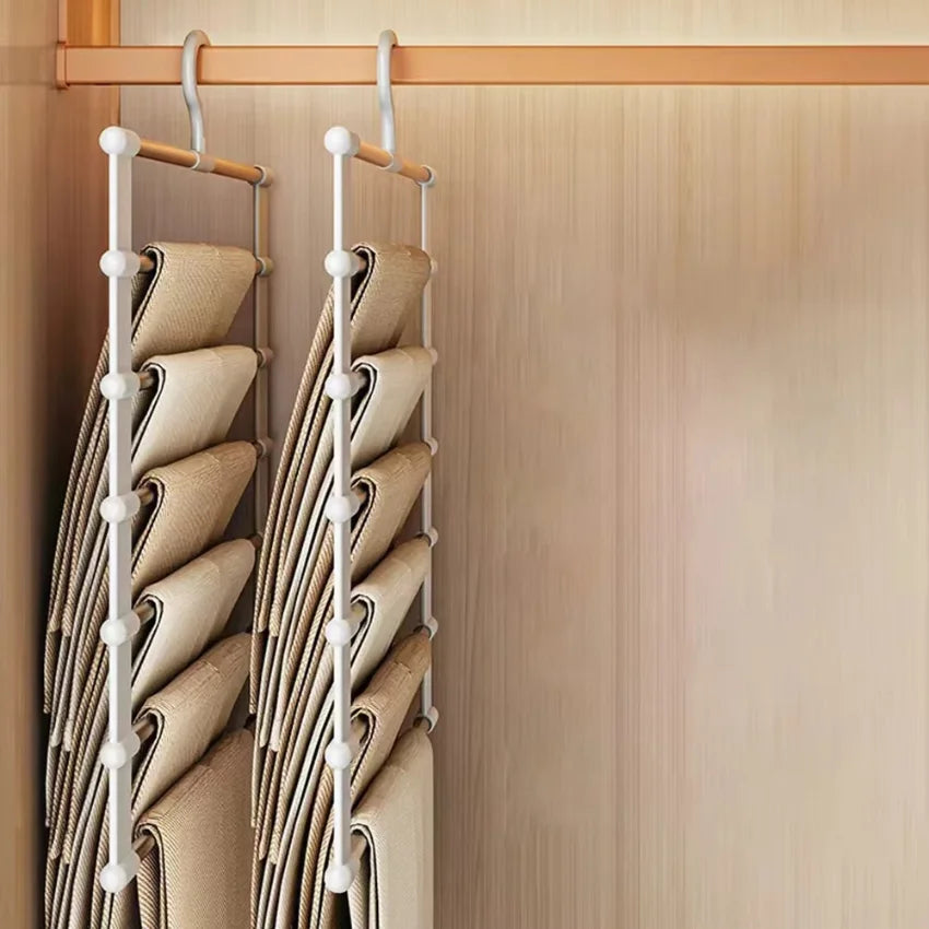 Organizator Pliabil pentru Pantaloni | Umerș Multifuncțional cu Cleme | OLAVIS