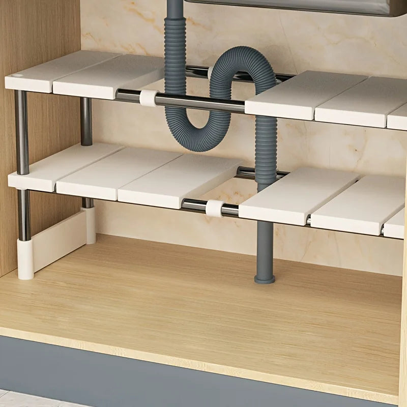 Adjustable Under-Sink Shelf - Smart Storage Solution