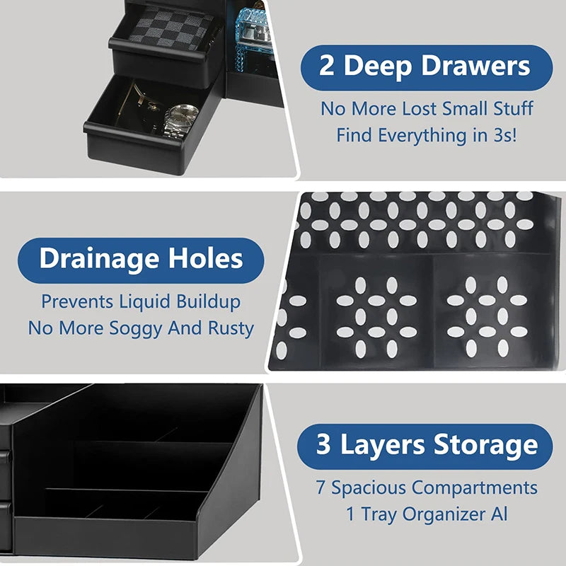Desktop Cologne and Perfume Organizer with Drawers | OLAVIS