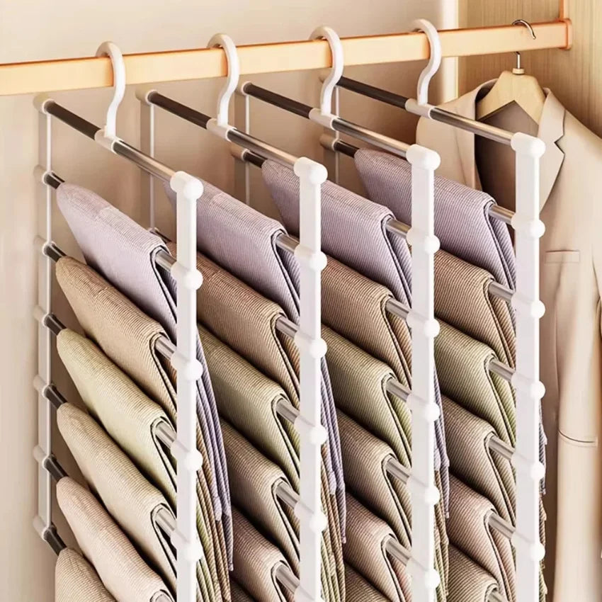 Organizator Pliabil pentru Pantaloni | Umerș Multifuncțional cu Cleme | OLAVIS