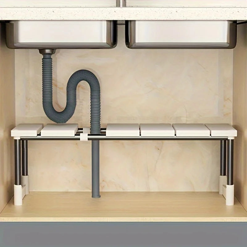 Adjustable Under-Sink Shelf - Smart Storage Solution