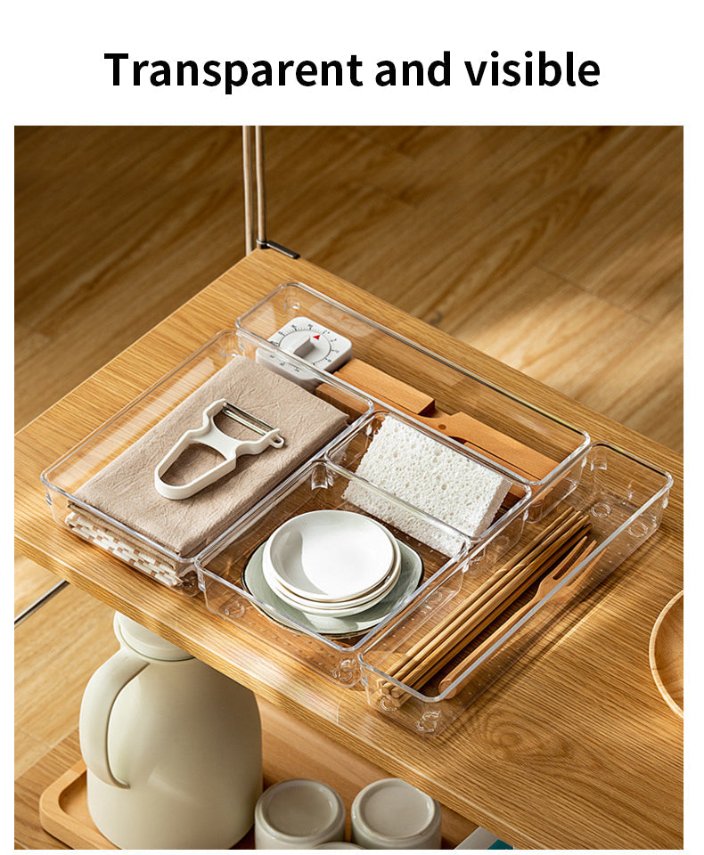 Organizator Acrilic Transparent pentru Sertare – Compartimente Modulare | OLAVIS